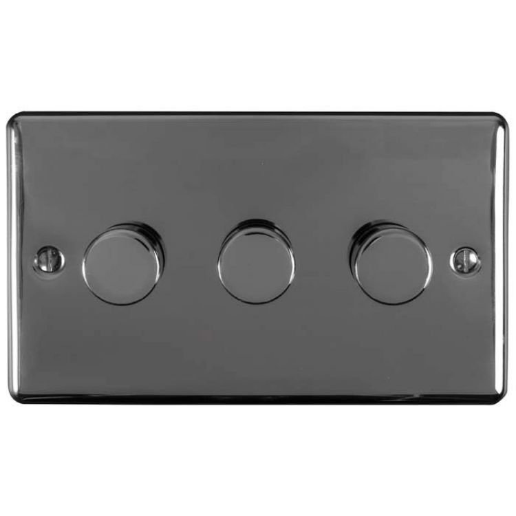 Eurolite 3 Gang 400W/LED 2Way Dimmer Switch Black Nickel Enhance Range 
 - EN3DLEDBN