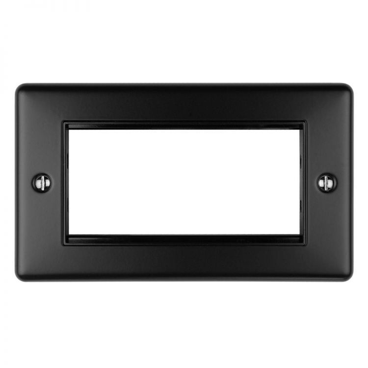 Eurolite 4 Gang Module Frame Matt Black Enhance Range Black Trim - EN4MODMBB