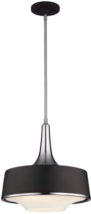 Holloway Brushed Steel/Black Pendant 4 Lamps by Feiss (FE-HOLLOWAY-4P-B)