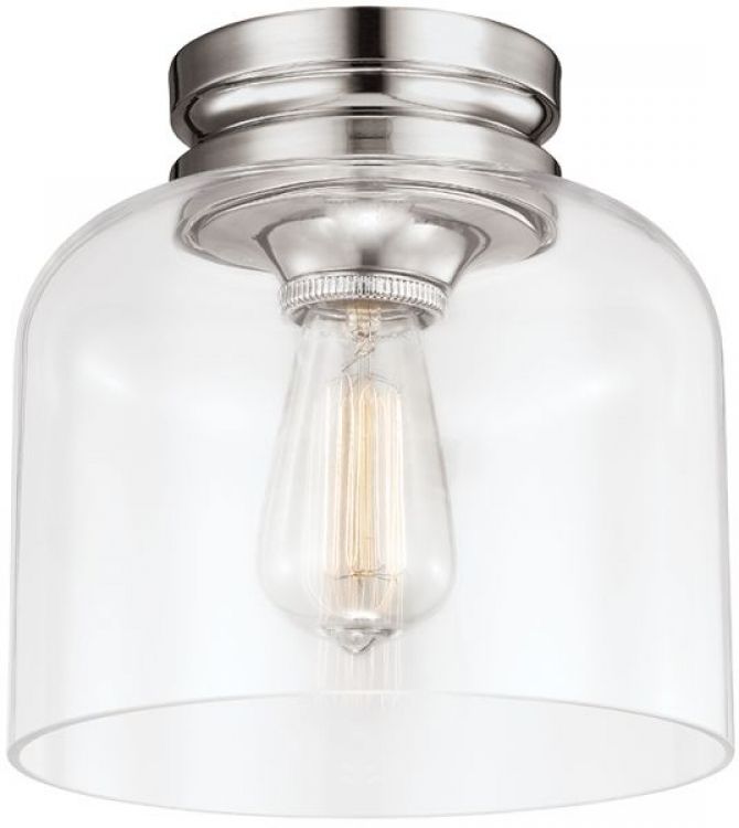 Hounslow Polished Nickel Flush Ceiling Light 1 Lamp by Feiss (FE-HOUNSLOW-F-PN)
