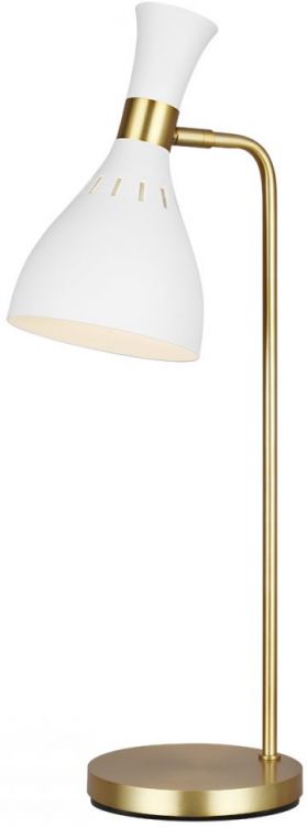 Joan Matt White/Burnished Brass Table Lamp 1 Lamp by Feiss (FE-JOAN-TL-MW)