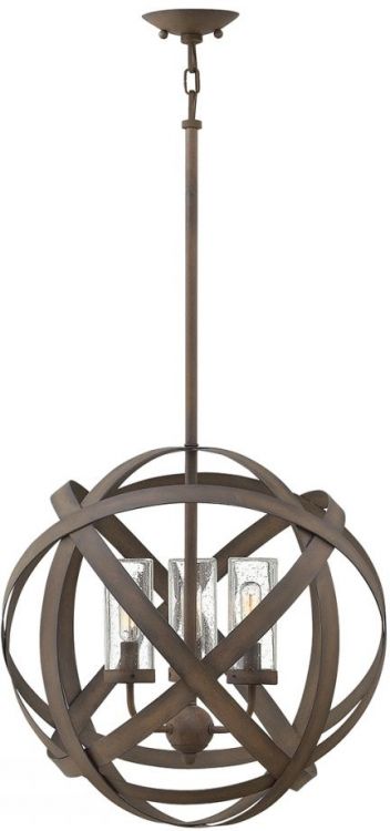 Carson Vintage Iron Chandelier 3 Lamps by Hinkley (HK-CARSON-3P)