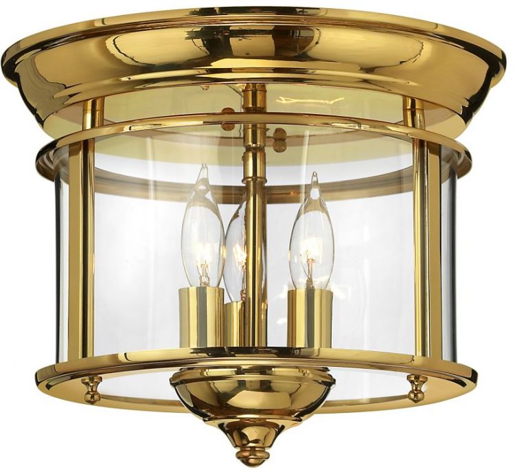 Gentry Polished Brass Flush Ceiling Light 3 Lamps by Hinkley (HK-GENTRY-F-PB)