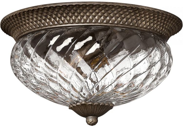 Plantation Pearl Bronze Flush Ceiling Light 3 Lamps by Hinkley (HK-PLANT-F-L-PZ)