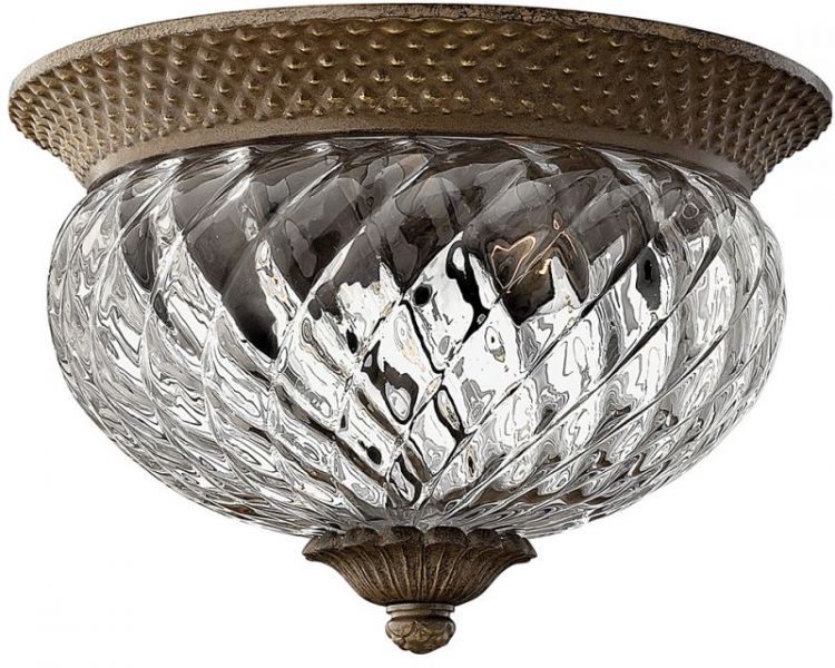 Plantation Pearl Bronze Flush Ceiling Light 2 Lamps by Hinkley (HK-PLANT-F-S-PZ)