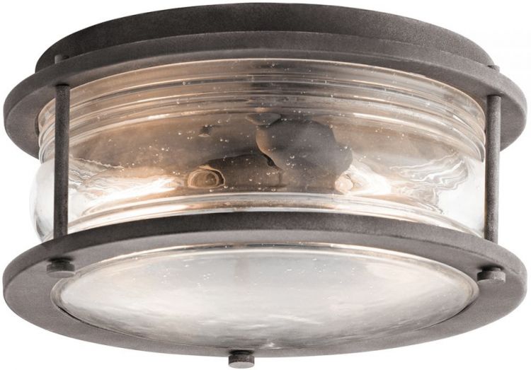 Ashland Bay Weathered Zinc Flush Ceiling Light 1 Lamp by Kichler (KL-ASHLANDBAY-F)
