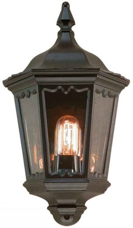 Medstead Half Black Wall Light 1 Lamp by Elstead (MD7-BLACK)