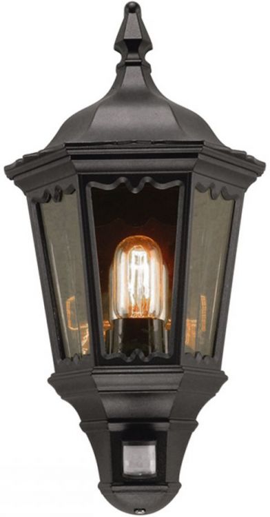 Medstead Half Black Wall Light 1 Lamp by Elstead (MD7-PIR-BLACK)