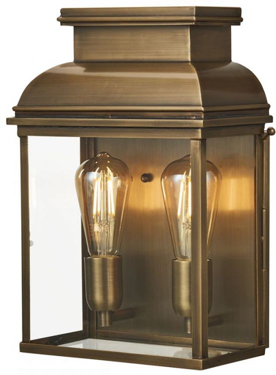 Old Bailey Aged Brass Wall Light 2 Lamps by Elstead (OLD-BAILEY-L-BR)