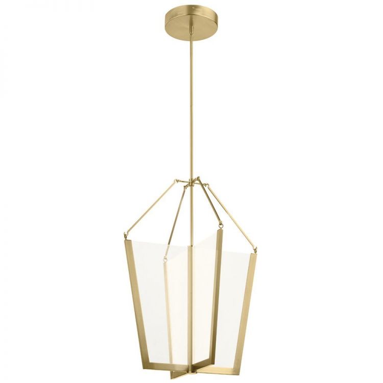 Quintiesse Champagne Gold Calters Large LED Foyer Pendant | QN-CALTERS-P-L-CG