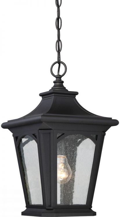 Bedford Mystic Black Pendant 1 Lamp by Quoizel (QZ-BEDFORD8-S)
