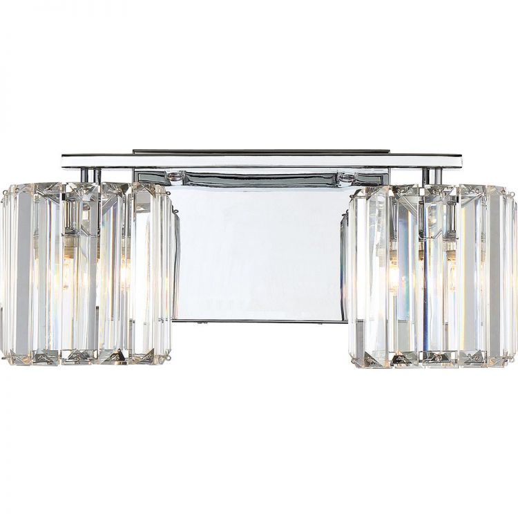 Divine Polished Chrome Wall Light 2 Lamps by Quoizel (QZ-DIVINE2-PC-BATH)
