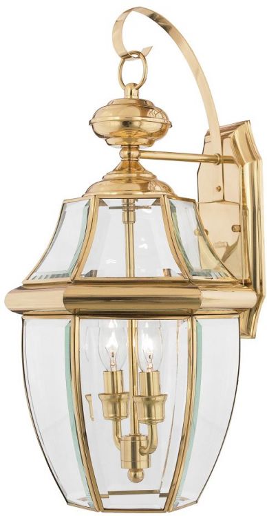 Newbury Polished Brass Wall Light 2 Lamps by Quoizel (QZ-NEWBURY2-L-PB)