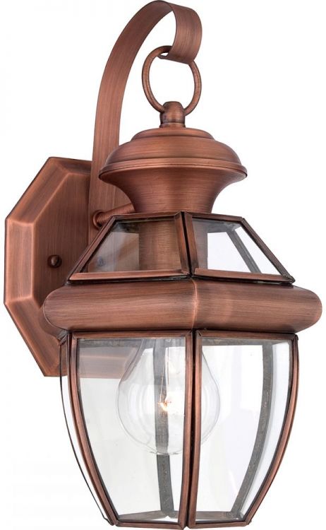 Newbury Aged Copper Wall Light 1 Lamp by Quoizel (QZ-NEWBURY2-S-AC)