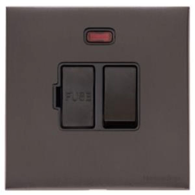 Windsor Matt Bronze WN9 Switched Spur with Neon (13 Amp)