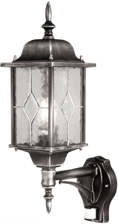 Wexford Rustic Black Silver Wall Light 1 Lamp by Elstead (WX1-PIR)