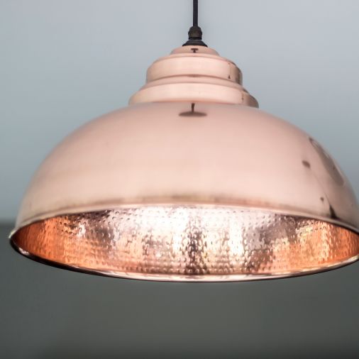 Hammered Copper Harborne Pendant Light Copper Indoor Pendants