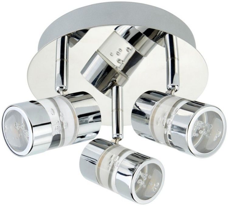 Bubbles Effect IP44 LED 3lt Round Spot Chrome & Acrylic Shade (4413CC)