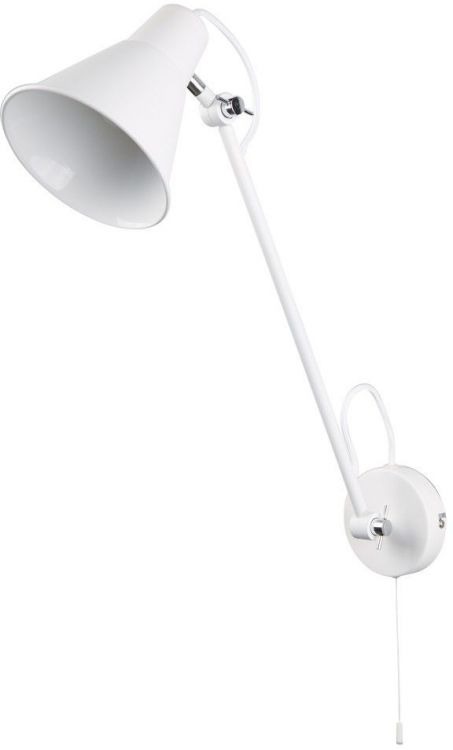 Adjustable Wall Bracket 1lt, Matt White, Chrome (6302WH)