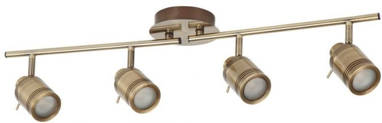 Samson 4lt IP44 Bathroom Spot Split-Bar, Antique Brass (6604AB)
