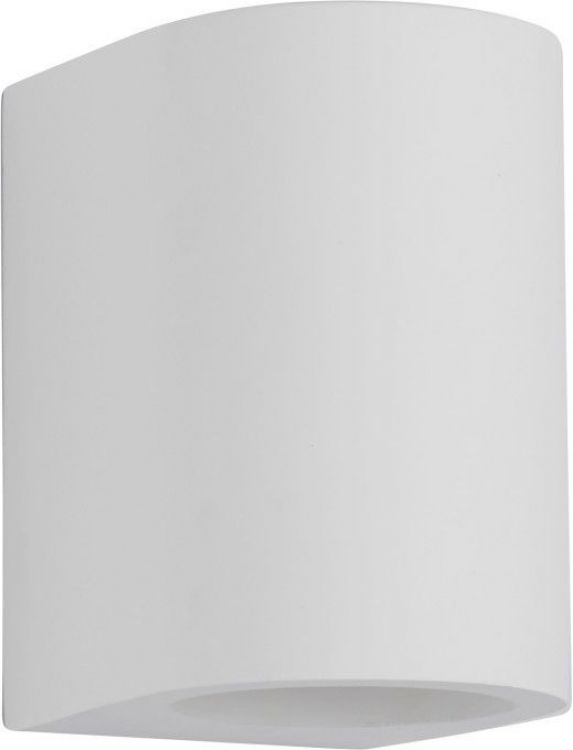 Gypsum G9 White Curved Cylinder Plaster Wall Light (8436)