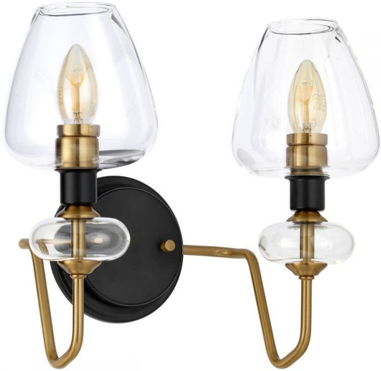 Armand Aged Brass Charcoal Black Wall Light 2 Lamps By Elstead Dl Armand2 Ab Brass Indoor Wall Lights