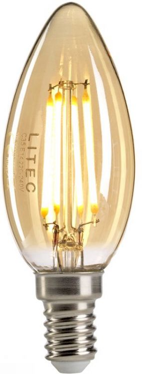 Litec Candle Style Amber E14 Lamp (LP-LED4W-E14-C35)
