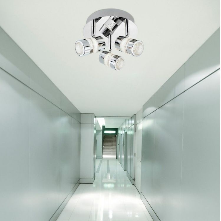 Bubbles Effect IP44 LED 3lt Round Spot Chrome & Acrylic Shade (4413CC)