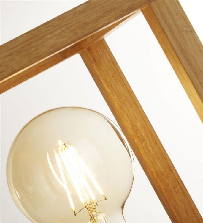 Square Woven Bamboo Wood Single Table Lamp