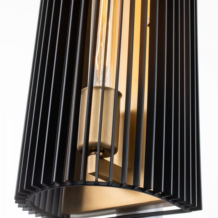 Quintiesse Black & Natural Brass Linara 1 Light Wall Light | QN-LINARA1-BK