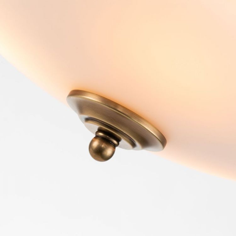 Griffin Weathered Brass Flush Ceiling Light 3 Lamps by Quoizel (QZ-GRIFFIN-F-WS)