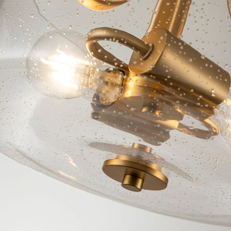 Hollister Brushed Brass Semi-Flush Ceiling Light 2 Lamps by Quoizel (QZ-HOLLISTER-SF-BB)