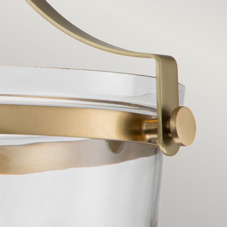 Penn Station Brushed Brass Semi-Flush Ceiling Light 1 Lamp by Quoizel (QZ-PENN-STATION-F-BB)