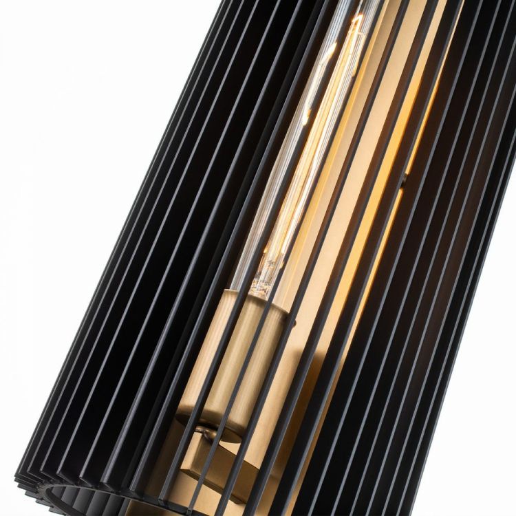 Quintiesse Black & Natural Brass Linara 1 Light Wall Light | QN-LINARA1-BK