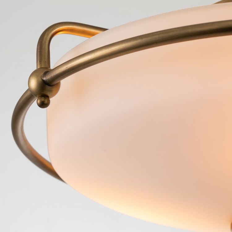 Griffin Weathered Brass Flush Ceiling Light 3 Lamps by Quoizel (QZ-GRIFFIN-F-WS)