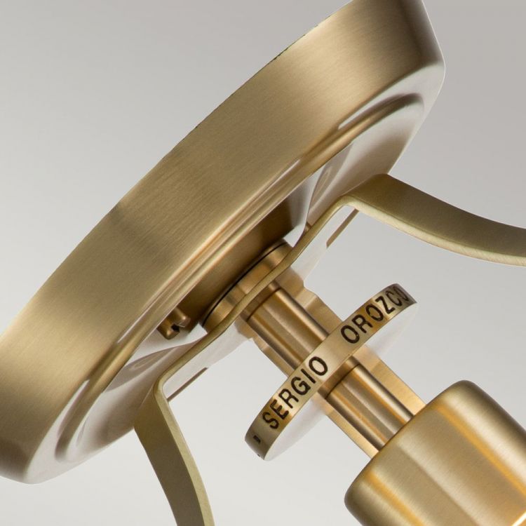 Penn Station Brushed Brass Semi-Flush Ceiling Light 1 Lamp by Quoizel (QZ-PENN-STATION-F-BB)
