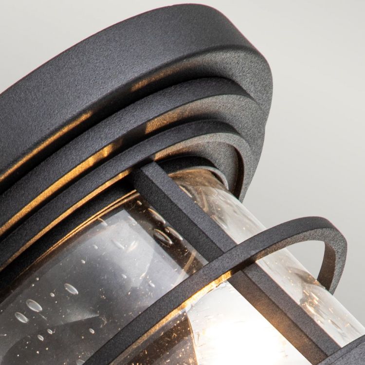 Lighthouse Textured Black Flush Ceiling Light 2 Lamps by Feiss (FE-LIGHTHOUSE-F-BLK)